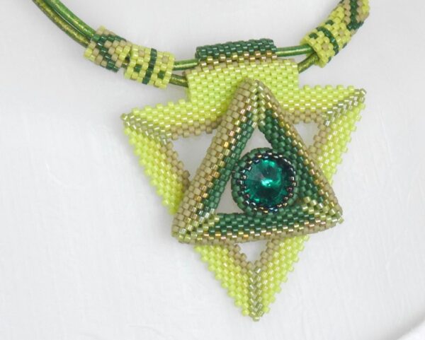 Green triangles pendant
