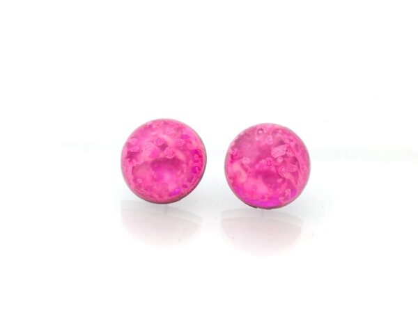 Pink marble, dome resin earrings