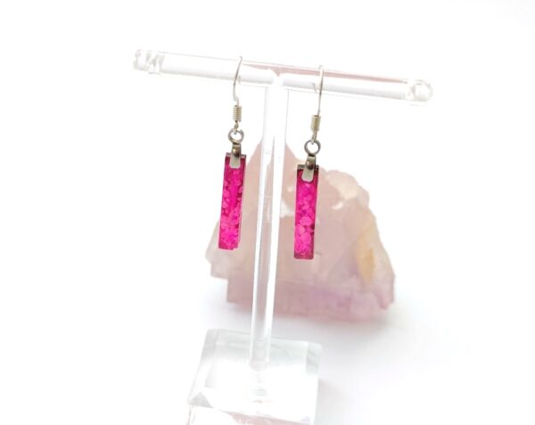 Pink, resin strip earrings