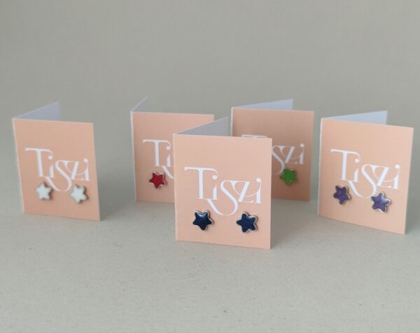 Tiny star earrings, available in optional colors