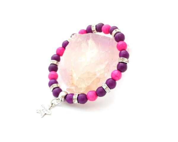 Gemstone bracelet with purple and pink dyed turquoise beads