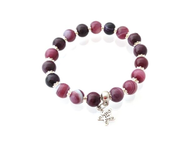 Gemstone bracelet with purple agate beads