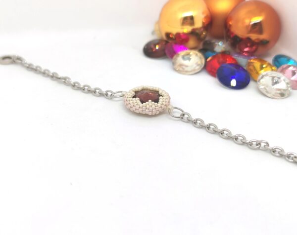 Star baubles beaded bracelet in champagne and amethyst color