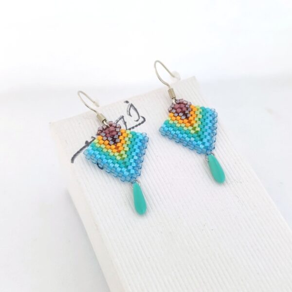 Arrow beaded earrings in rainbow colors