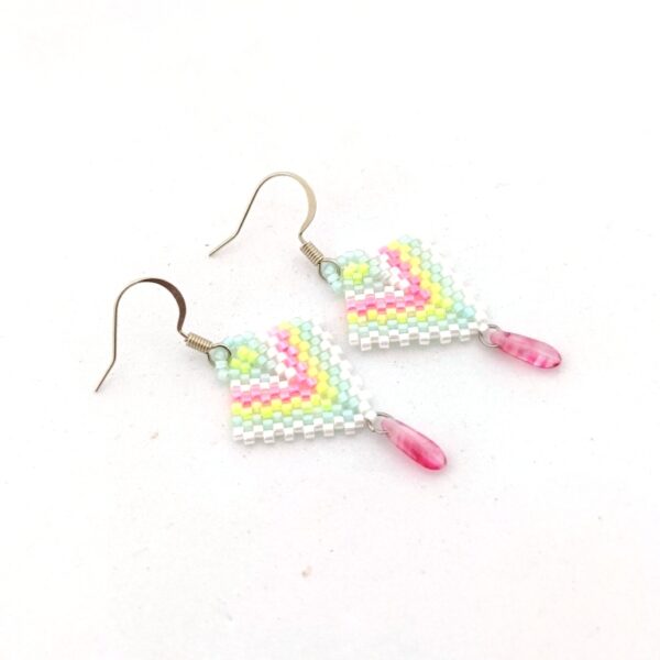 Arrow beaded earrings in pastel colors