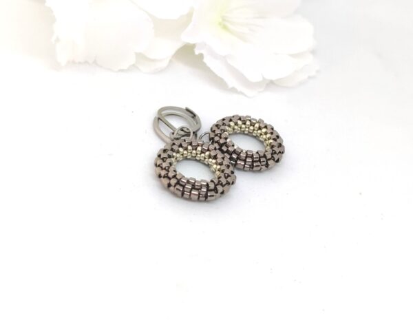 Small hoop earrings in silver-nickel colors