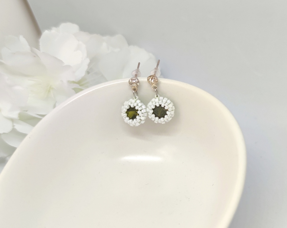 Crystal Drops: White & Olivine