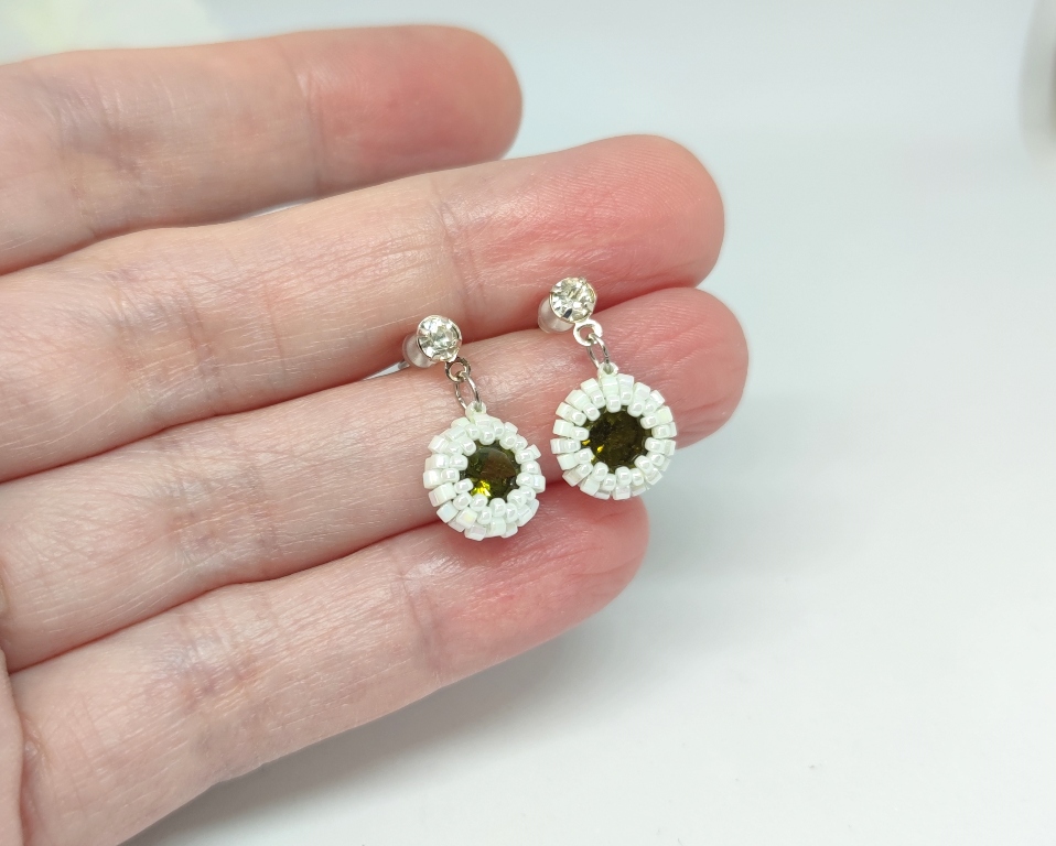Crystal Drops: White & Olivine
