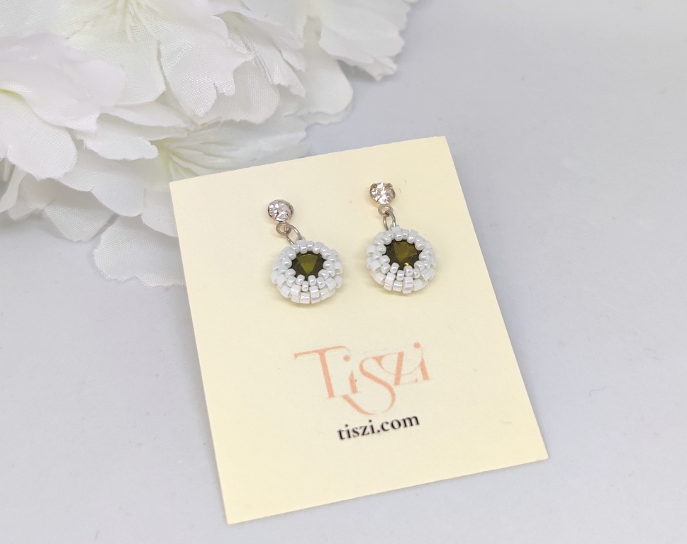 Crystal Drops: White & Olivine