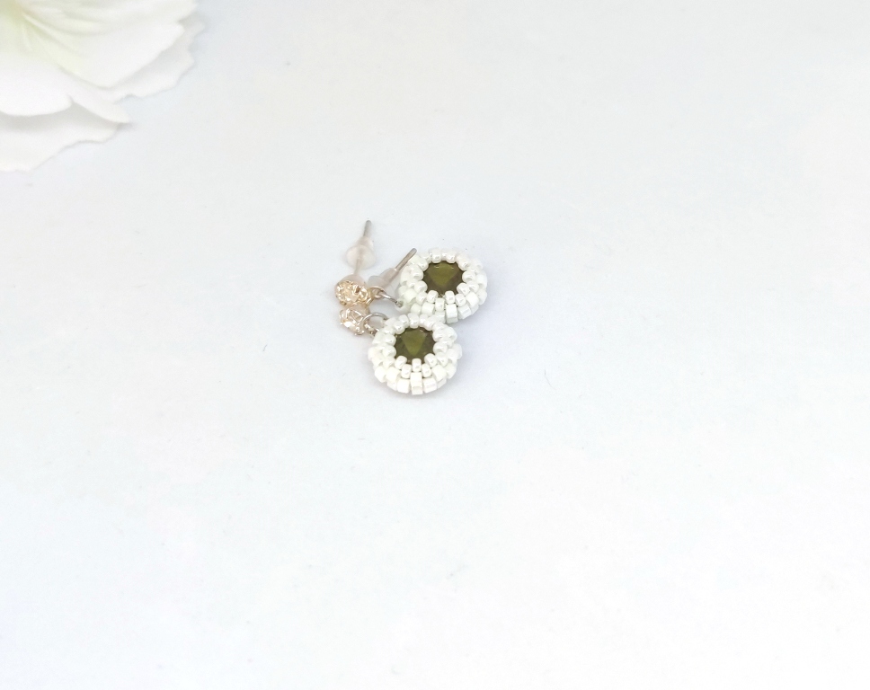 Crystal Drops: White & Olivine
