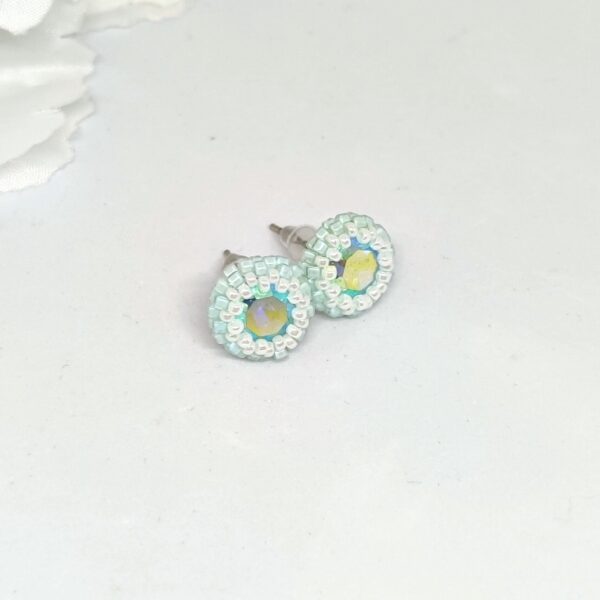 Sparkle Studs: Baby Blue & White